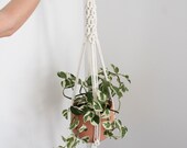 Macrame Plant Hanger, Macrame Hanging Planter, Indoor Plant Accessories, 100 Recycled Cotton, Handmade Macrame