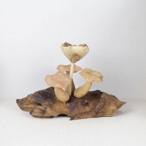 Wooden Mushroom Sculpture, Forest, Nature, Statue, Wood Carving, Figurine, Home Deco, Ornament, Unique, Birthday Gift, Valentine Day Gifs