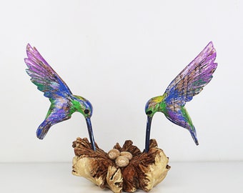 Handcrafted Wooden Abstract Hummingbird Sculpture | Driftwood Tabletop Decor | Unique Nature-Inspired Art | Rustic Ornament, Valentine Gifts