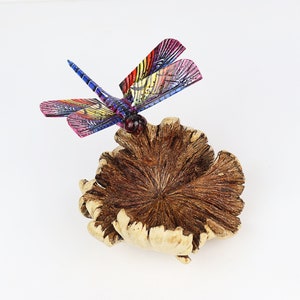 Colorful Dragonfly Single Sculpture, Painted Dragonfly Statue, Table Decor, Wood Carving, Handmade, Art, Birthday Gift, Valentine Day Decor