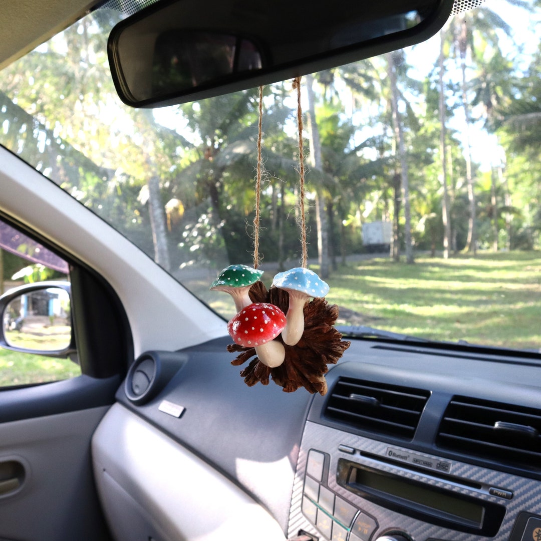 Colorful Mushroom Car Charms Car Accessories Colored Mushroom Hanging