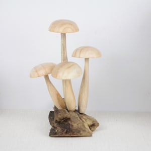 Wooden Mushroom Miniature, Mushroom Sculpture, Floral, Handicraft Statue, Rustic, Aesthetic Room Deco, Indoor Deco, Handmade Valentine Gift