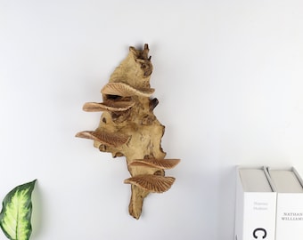 Decorazione murale in legno a forma di fungo, decorazione murale a forma di fungo ostrica, decorazione murale vintage, decorazione per la casa fatta a mano, decorazione da giardino, decorazione per compleanni, decorazione per San Valentino