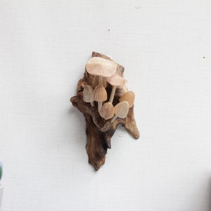 Handmade Wooden Mushroom Wall Art, Fairy Mushroom, Rustic, Holiday Decoration, Garden Decoration, Handmade, Mushroom Art For Valentine Day