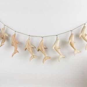 Wooden Dolphin Garland, Dolphin Wall Deco, Animal Garland, Wall Hanging Garland, Dolphin Deco, Dolphin Wall Art, Handmade Valentine Gifts