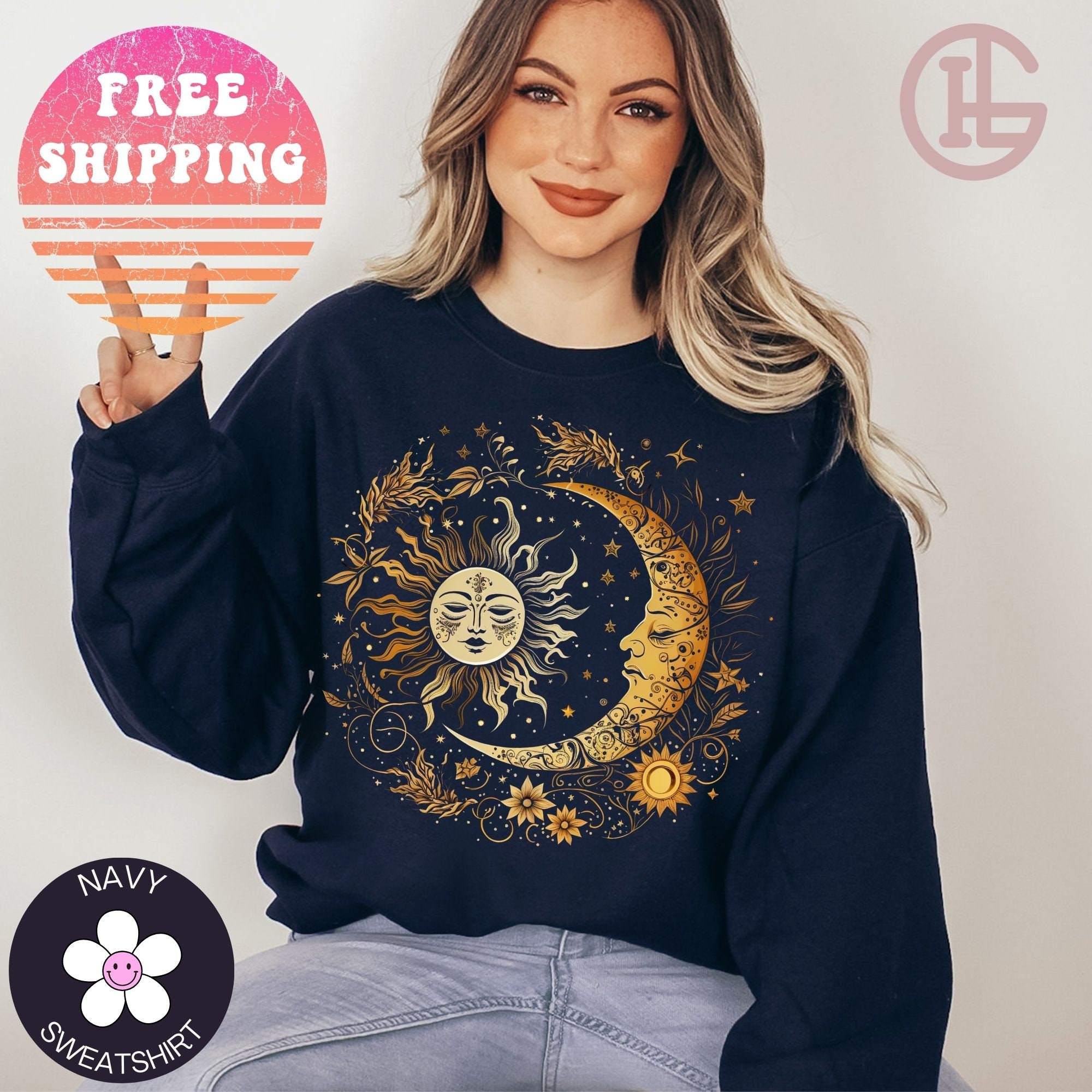 Sun and Moon Sweatshirt Astrology Sweatshirt Celestial Etsy