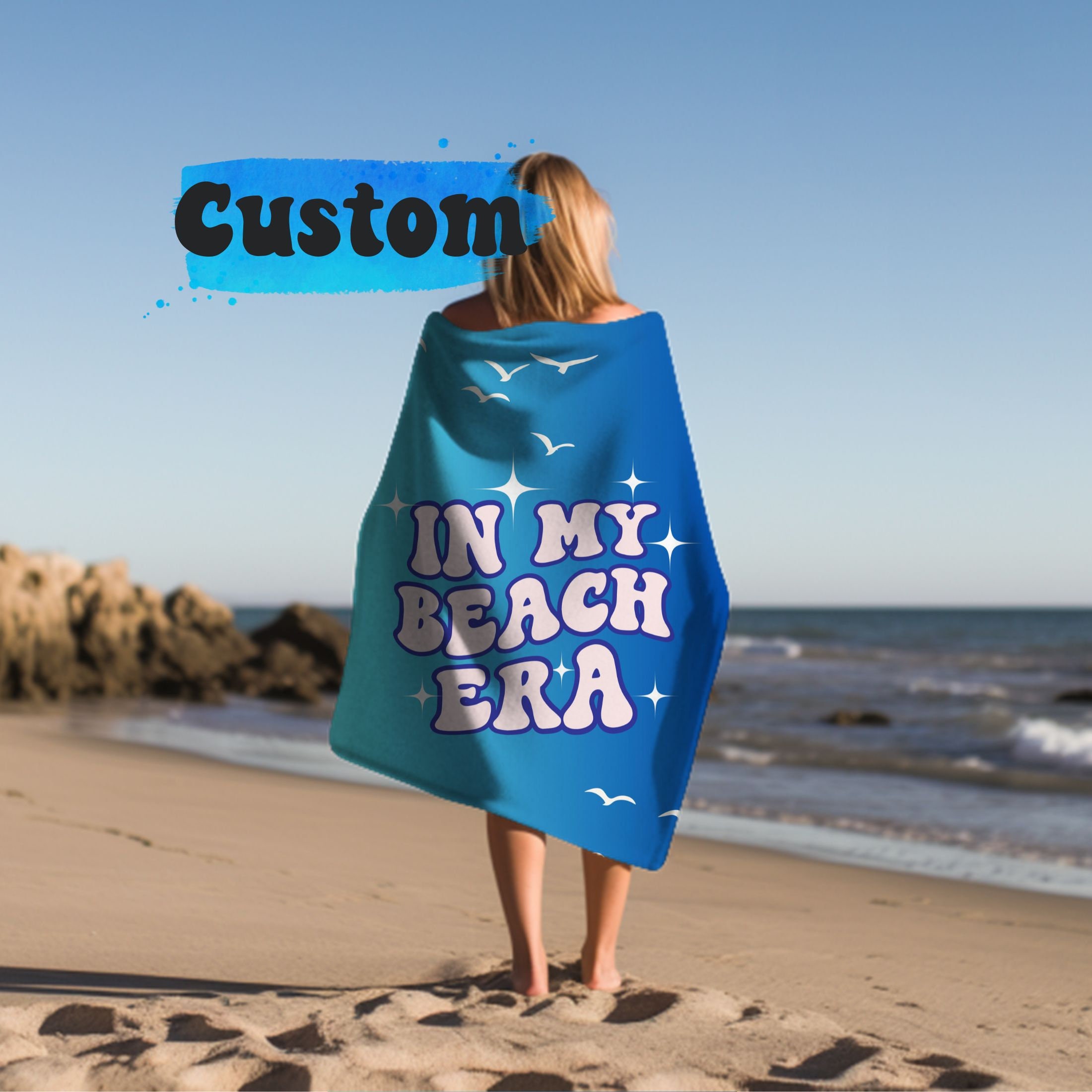 Custom Eras Beach Towel, In My Beach Era, taylor version Gifts
