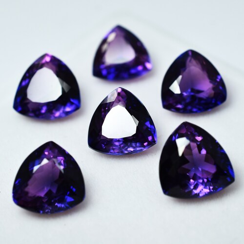 6 Pcs AA++Natural Purple Tanzanite 48.10 Ct CERTIFIED Trillion Shape | Loose Gemstones Lot | Free shops delivery |