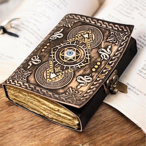 Gothic Leather Grimoire: Handmade Book of Shadows, Wiccan Witch Diary