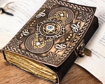 Grimorio de cuero gótico: Libro de las sombras hecho a mano, diario de una bruja wiccana