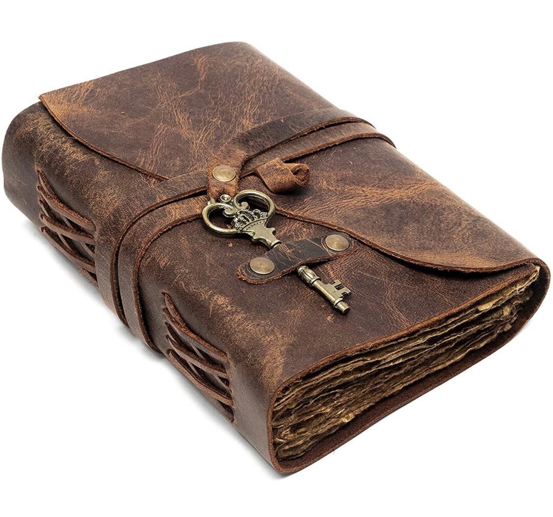 Handmade Vintage Leather Journal With Key: Rustic Travel Diary - Etsy