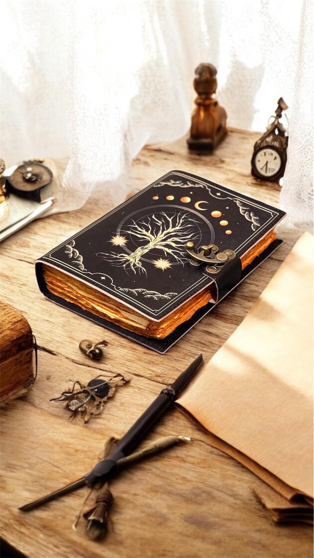 Handmade Leather Journal: Tree of Life Embossed Refillable Notebook - Etsy