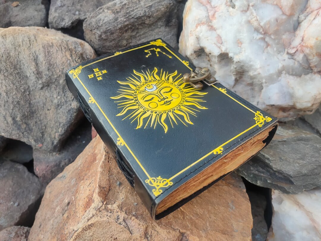 Vintage Sun and Moon Leather Journal, Handcrafted Celestial Diary 200 ...