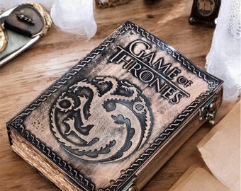Dragon Leather Journal, Refillable Medieval Fantasy Notebook, Embossed Celtic Design