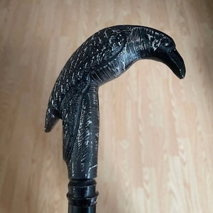 Rare Victorian RAVEN Handcrafted Walking Stick Cane-AL Steampunk Handle Walking Wooden Cane-Best Collectible Gift Walking Cane Gift