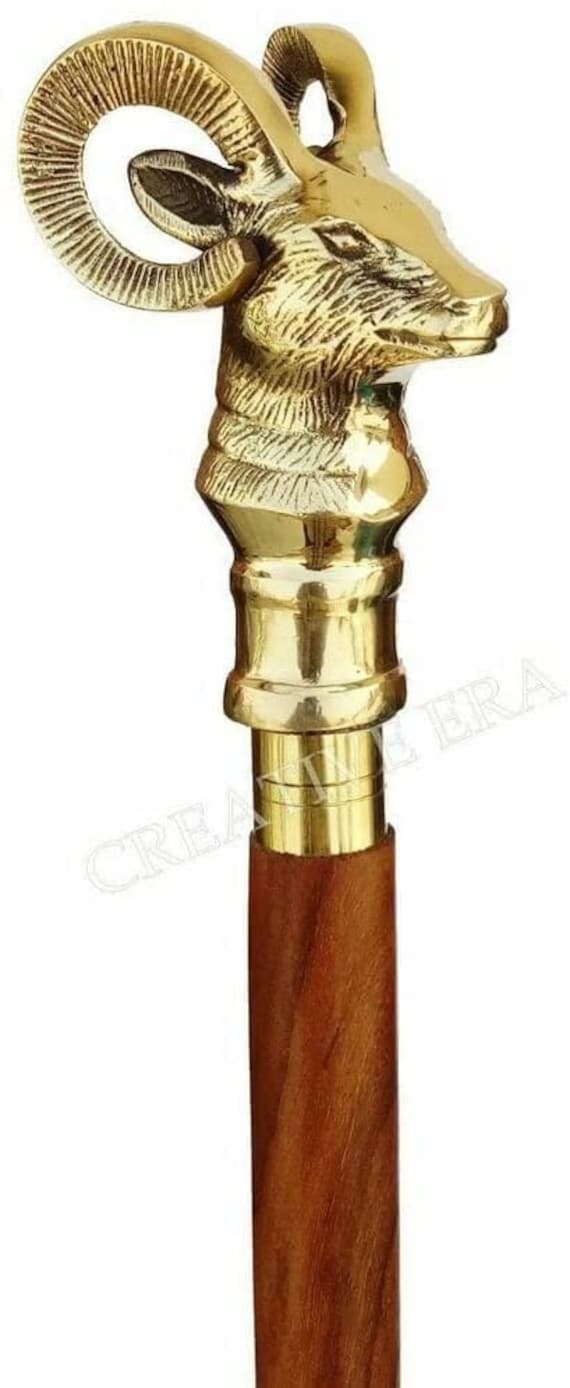 Royal Victorian Silver Brass Wooden Walking Cane Stick Style Handmade