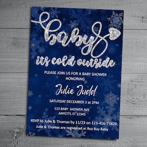 Baby es kalt draußen Baby-Dusche-Einladung, Winter-Wunderland-Baby-Dusche, Baby-Dusche-Einladungsvorlage, Instant Digital Invite