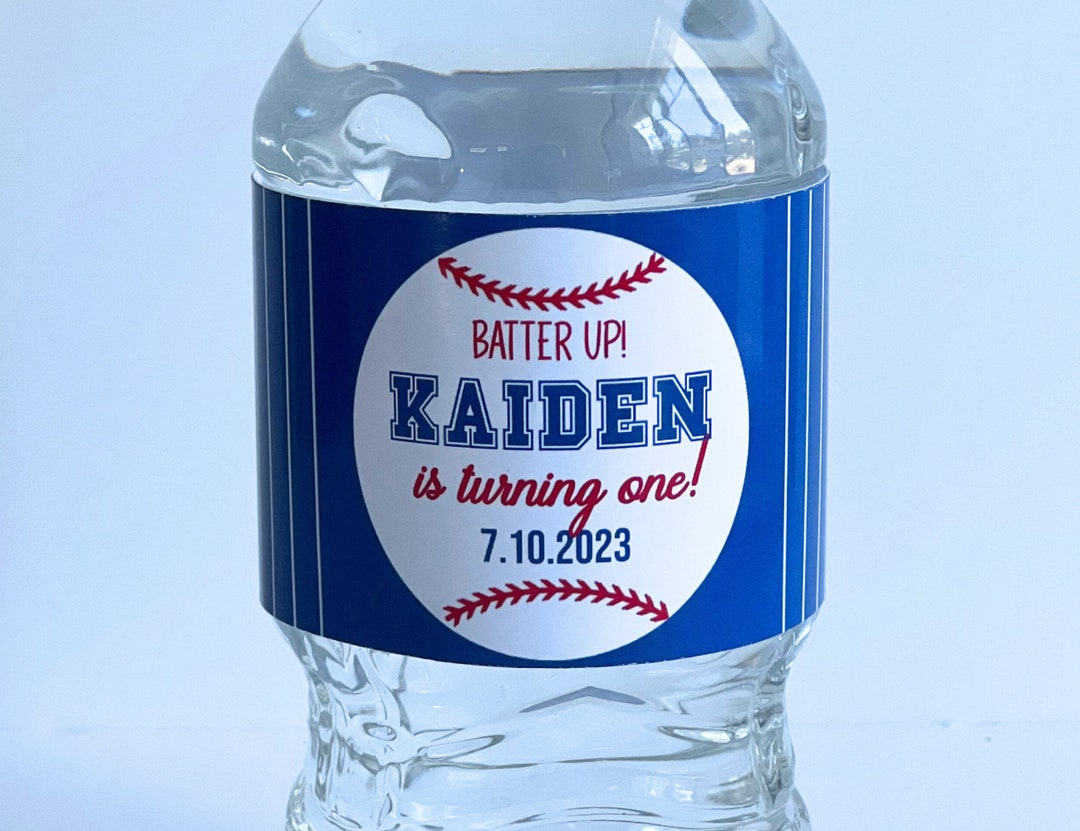 Editable Rookie of the Year Water Bottle Party Favor Wrapper, Baseball
