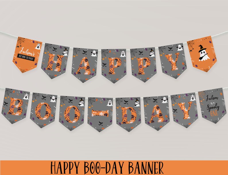 Editable Spooky One Birthday Invitation Bundle 1st Birthday - Etsy