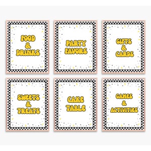Segni della festa di compleanno di un tizio felice, poster da tavolo per la prima festa dei ragazzi, download digitale stampabile del primo lampo retrò cool - OHD1
