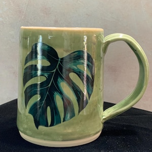 Beautiful sea green stoneware ceramic mug