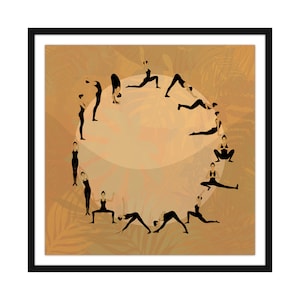 Sun and Moon Salutation/ Downloadable Digital Print/ Surya Namaskar and Chandra Namaskar/ Yoga Poses/ Digital Print/ Wall Art/ Yoga Room