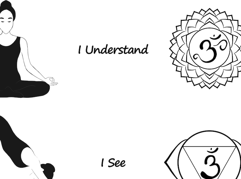 Downloadable Chakra Awakening Chart II Black and White/ 7 Chakras