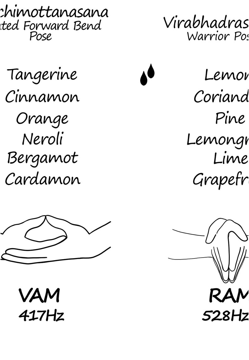 Chakra Healing Chart/ Black and White/ 7 Chakras/ Downloadable Digital