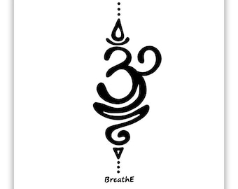 Breathe Sanskrit Symbol Digital Print/  Downloadable Digital Print/ Breathe Sanskrit Symbol Digital Print/ Wall Art/ Om Symbol/ 50x50 inches