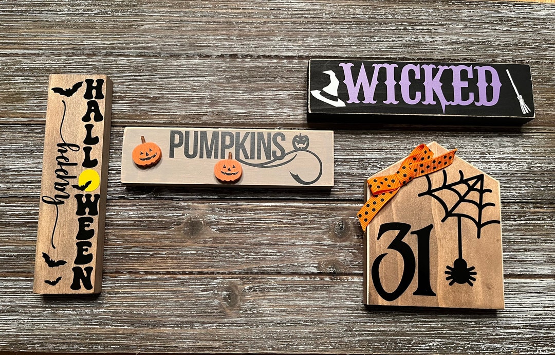 Halloween Shelf Sign / Halloween Shelf Decor / Tier Tray Decor Etsy
