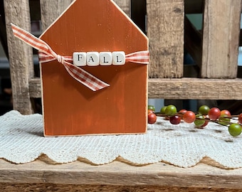 Fall Wooden House Decor - Tier Tray Shelf Sitter