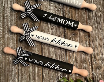 Mini Mother's Day Rolling Pins/Wooden Tier Tray Decor/Farmhouse/Small Accent Wood Decor/Kitchen Decor