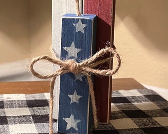 Patriotic Wooden Firecrackers, Tier Tray Decor, 4th of July