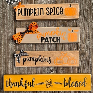 Fall Shelf Sign / Fall Shelf Decor / Tier Tray Decor / Wooden Fall Decor / Fall Decor / Rustic Pumpkin / Fall Tier Tray / Fall Shelf Sitter