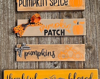 Handmade Fall Wooden Shelf Sign: Rustic Tier Tray Decor
