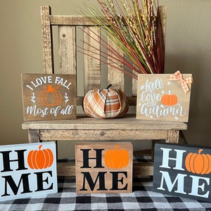 Fall Shelf Sign / Fall Shelf Decor / Tier Tray Decor / Wooden Fall Decor / Fall Decor / Rustic Pumpkin / Fall Tier Tray / Fall Shelf Sitter