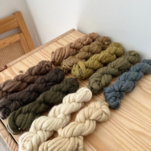 THICK AND THIN 100g || Full Size Skein | Chunky Felted Wool Yarn | Fiber Art Weaving Macrame Macraweave Textile