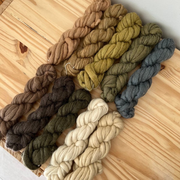 MINI || Thick And Thin || Chunky Felted Wool Yarn | Fiber Art Weaving Macrame Macraweave Textile | 2 Yards