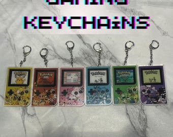 Retro Gaming Console Acrylic Keychains | Poke Inspired 3.5 inch Keychains | Gift Giving