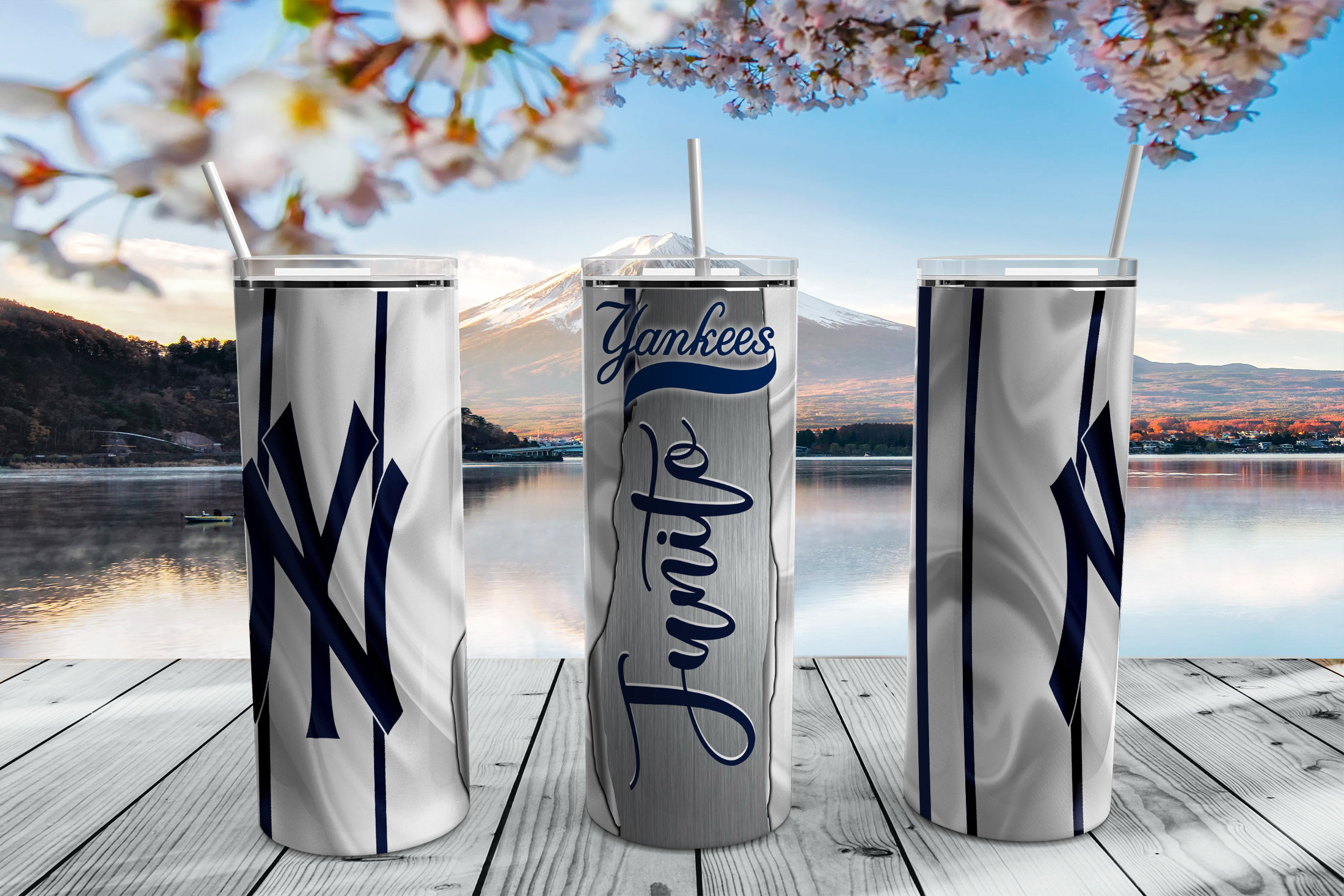 New York Yankees BASEBALL TUMBLER, Custom BASEBALL Skinny Stainless Tumbler