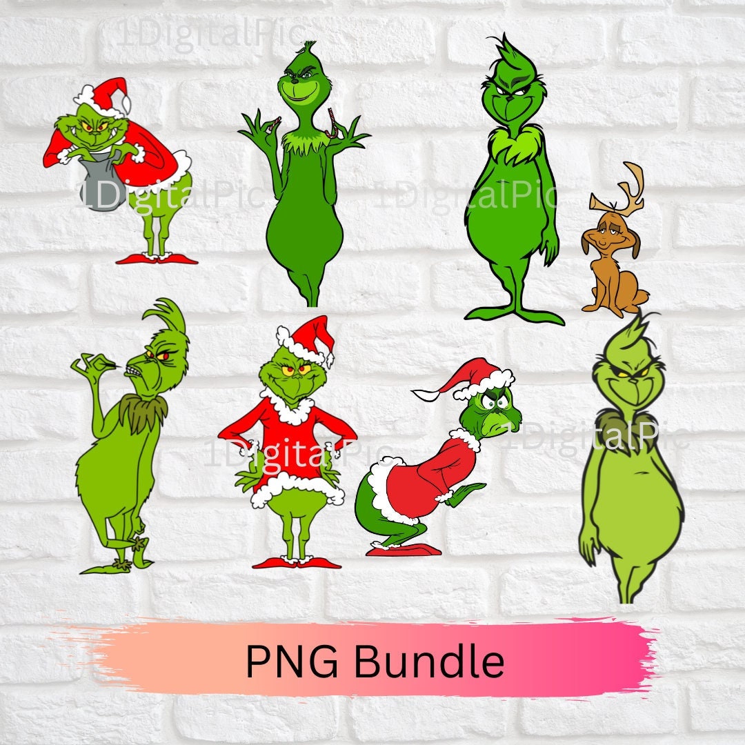 Grinch PNG Bundle Christmas PNG Santa Grinch Digital Print - Etsy