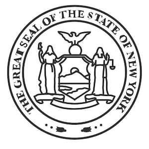 Emblema del logo del Gran Sigillo di New York Vettore digitale .ai, .svg, .png