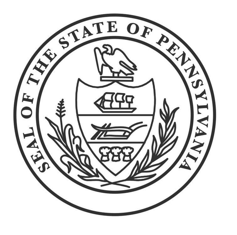 Pennsylvania Great Seal Logo Emblem Digital Vector .ai, .svg, .png - Etsy