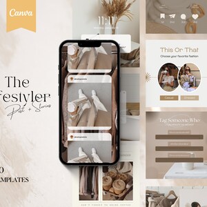 180 Neutral Instagram Templates | Member Media Template Bundle | Blogger Lifestyle Instagram Posts & Stories | Canva Templates
