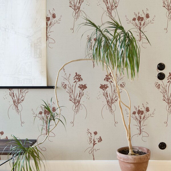 Pink Grasscloth Wallpaper Etsy