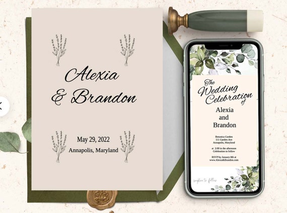 Editable Wedding Invitation | Etsy