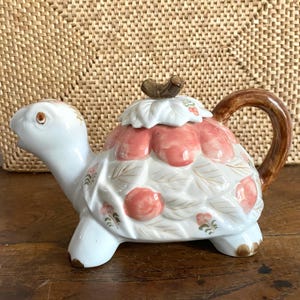 Vintage zoomorphic teapot, ceramic turtle teapot from the 80s