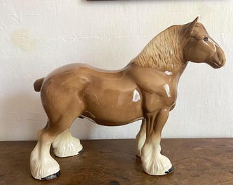 Ceramic Percheron horse from the 60s and 70s