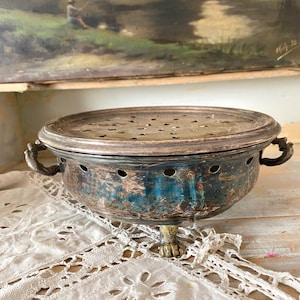 Chauffe-plat Vintage En Cuivre - Réchaud à Bougies Ancien Forme Ovale