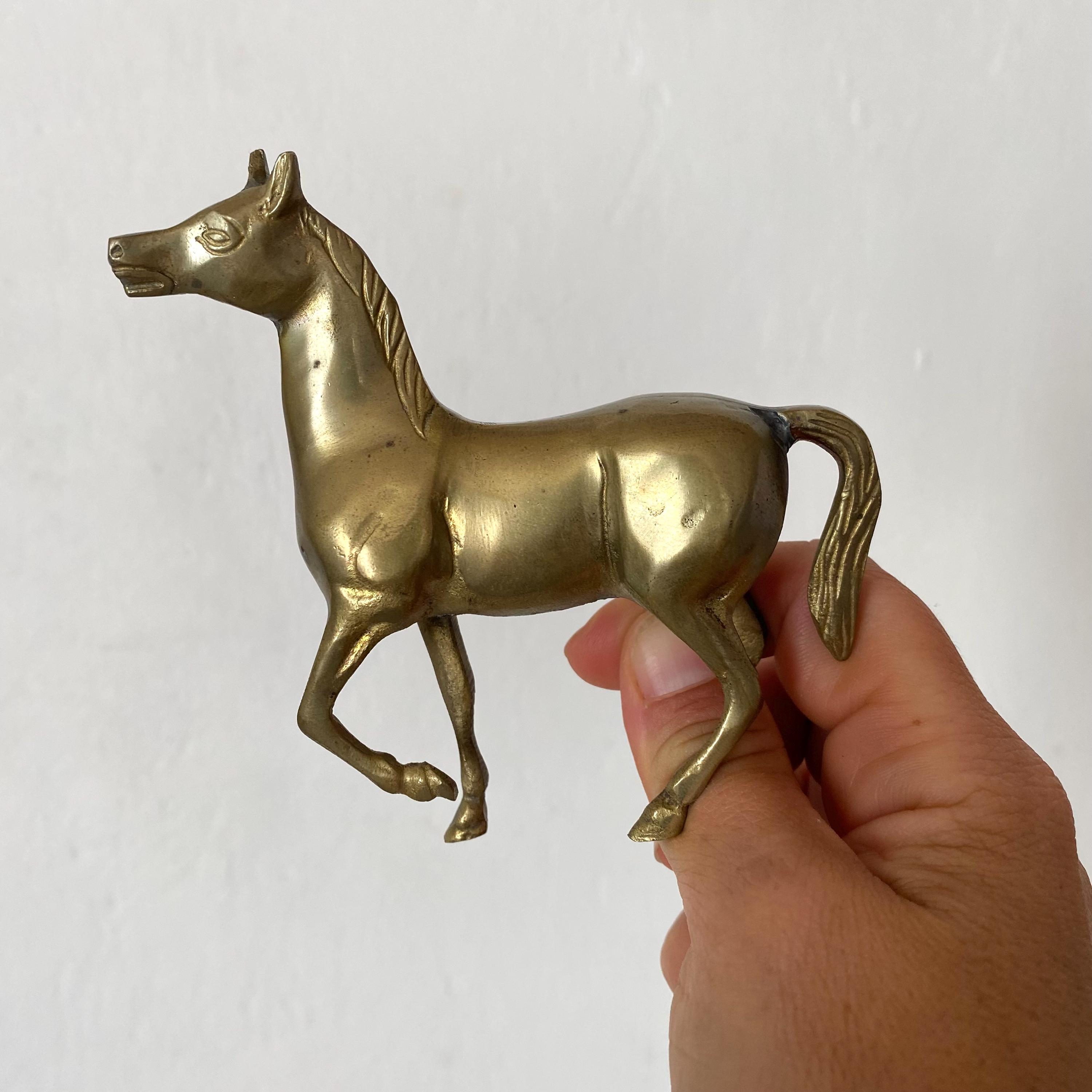Figurine Cheval En Laiton - 23x21 Cm - 1050g - Très Bon État